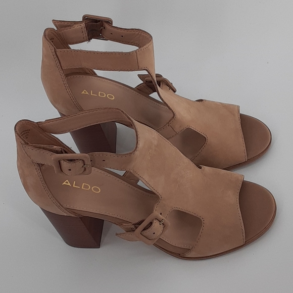 Aldo Tan Chunky Heels - Picture 2 of 6
